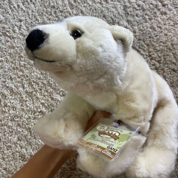 Nwt Vtg Ganz Webkinz Stuffed White Toy Bear Endangered Polar Plush Animal - Picture 9 of 14